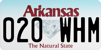 AR license plate 020WHM