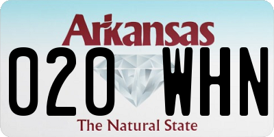 AR license plate 020WHN