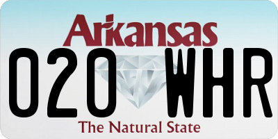 AR license plate 020WHR