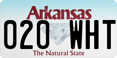 AR license plate 020WHT