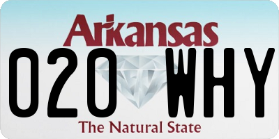 AR license plate 020WHY