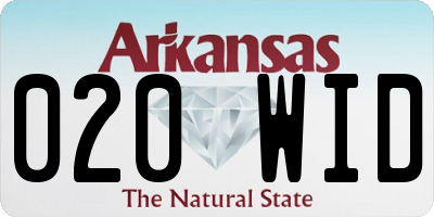 AR license plate 020WID