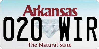 AR license plate 020WIR