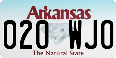 AR license plate 020WJO