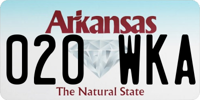 AR license plate 020WKA