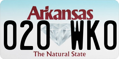 AR license plate 020WKO