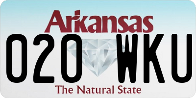 AR license plate 020WKU