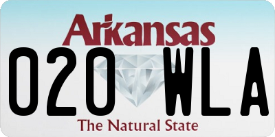 AR license plate 020WLA