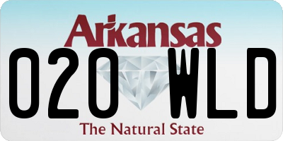 AR license plate 020WLD