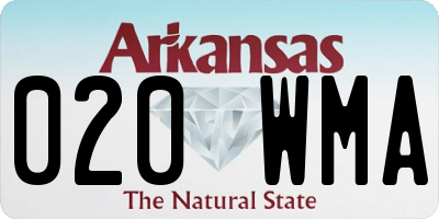 AR license plate 020WMA