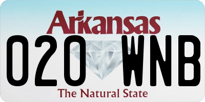 AR license plate 020WNB