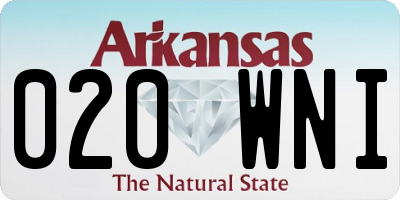 AR license plate 020WNI