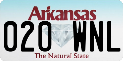 AR license plate 020WNL