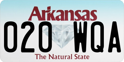 AR license plate 020WQA