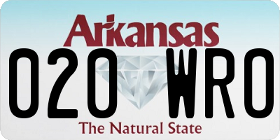 AR license plate 020WRO