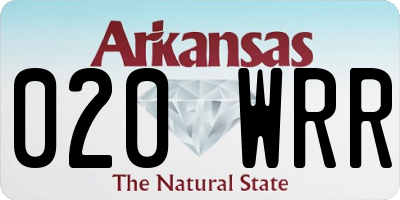 AR license plate 020WRR