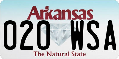 AR license plate 020WSA