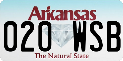 AR license plate 020WSB