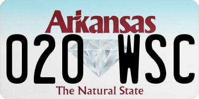 AR license plate 020WSC