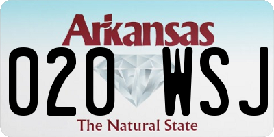 AR license plate 020WSJ