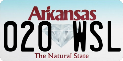 AR license plate 020WSL