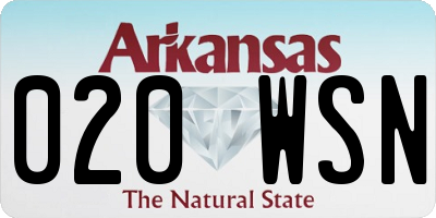 AR license plate 020WSN