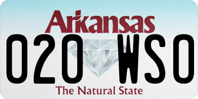AR license plate 020WSO