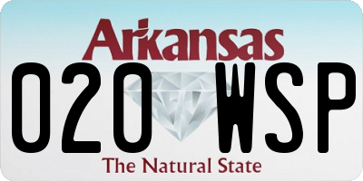 AR license plate 020WSP