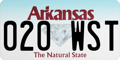 AR license plate 020WST
