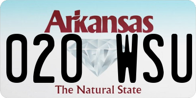 AR license plate 020WSU