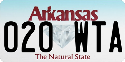 AR license plate 020WTA