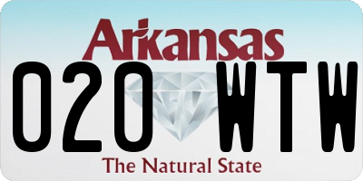 AR license plate 020WTW
