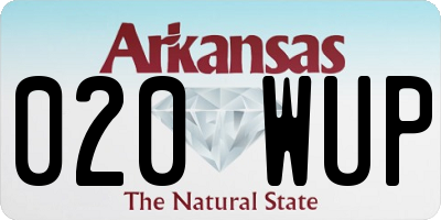 AR license plate 020WUP
