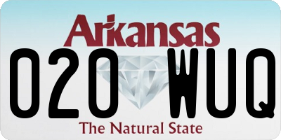 AR license plate 020WUQ