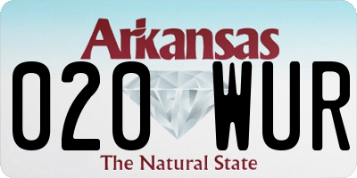 AR license plate 020WUR