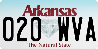 AR license plate 020WVA