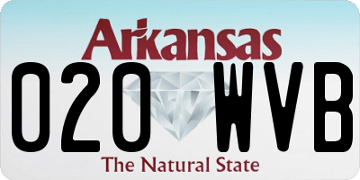 AR license plate 020WVB