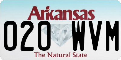 AR license plate 020WVM