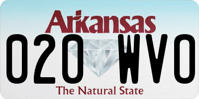 AR license plate 020WVO