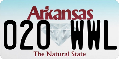 AR license plate 020WWL