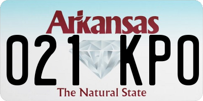 AR license plate 021KPO