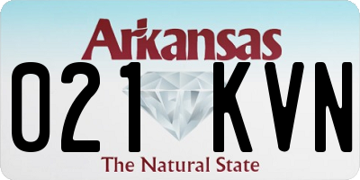 AR license plate 021KVN