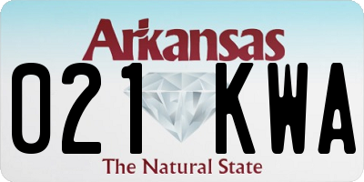 AR license plate 021KWA