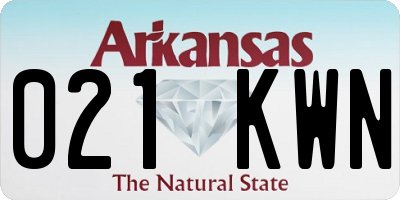 AR license plate 021KWN