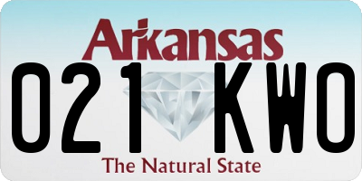 AR license plate 021KWO