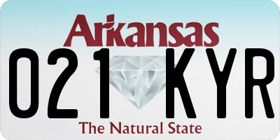 AR license plate 021KYR