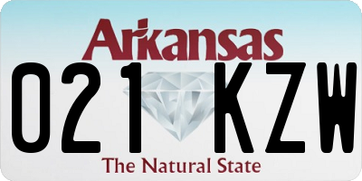 AR license plate 021KZW