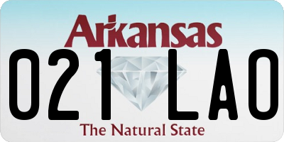 AR license plate 021LAO