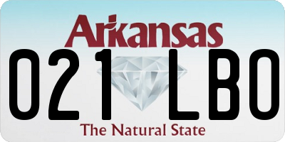 AR license plate 021LBO