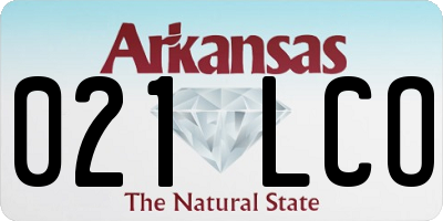 AR license plate 021LCO